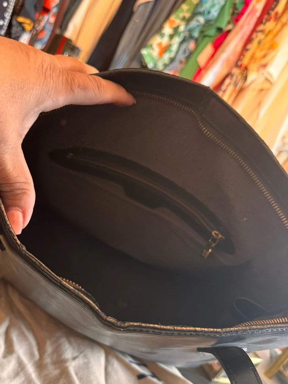 Louis Vuitton Black Epi Leather Alma Satchel with Gold Hardware